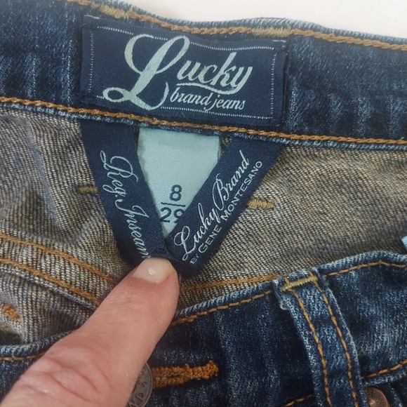 Lucky Brand Delair Classic Rider Jeans Women Size 8 Bootcut Embroidered Pockets - Picture 6 of 9